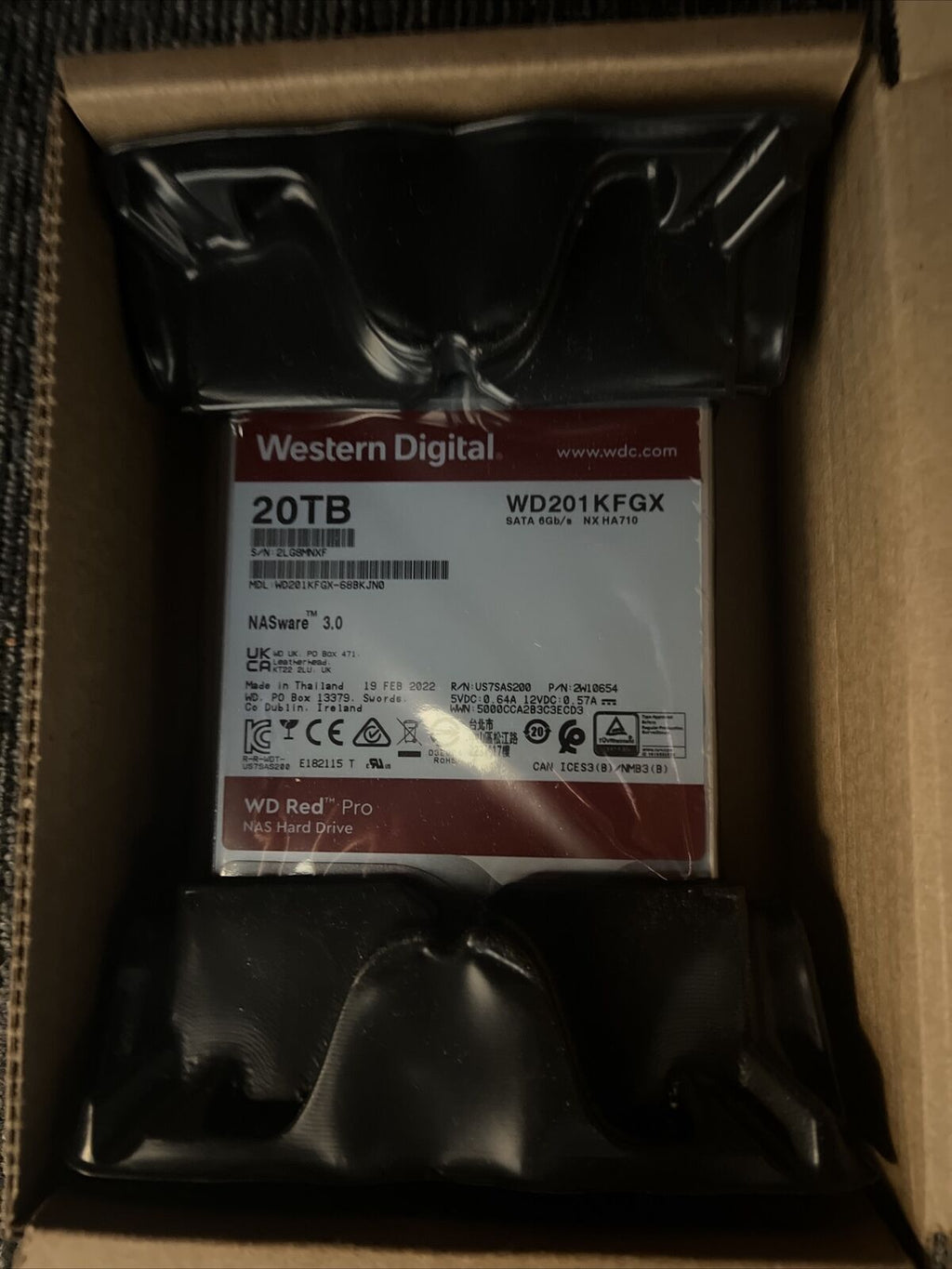 WD201KFGX WD Red Pro NAS Hard Drive - 20TB