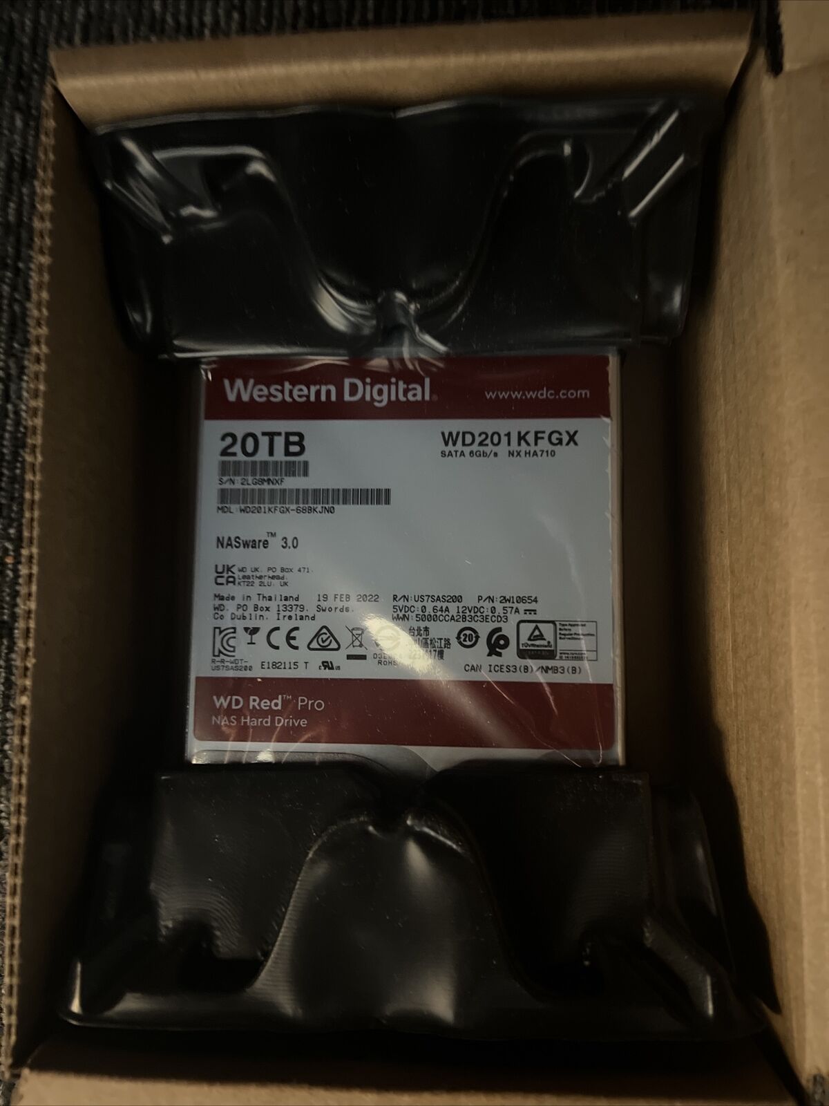 WD201KFGX WD Red Pro NAS Hard Drive - 20TB